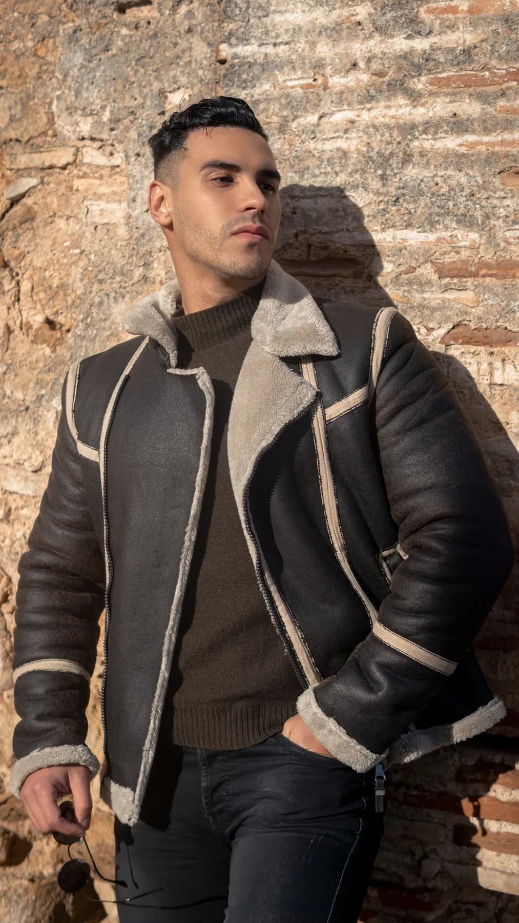 Lahore Fur-Lined Leather Coat