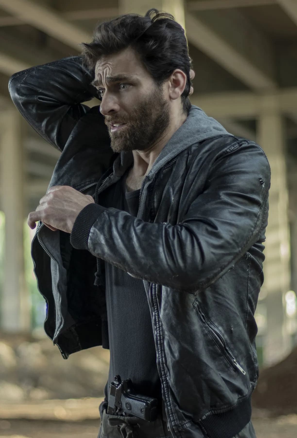 Makran Hooded Leather Jacket
